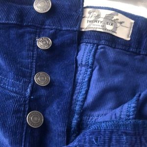 New FreePeople Cobalt Blue Cord Skirt